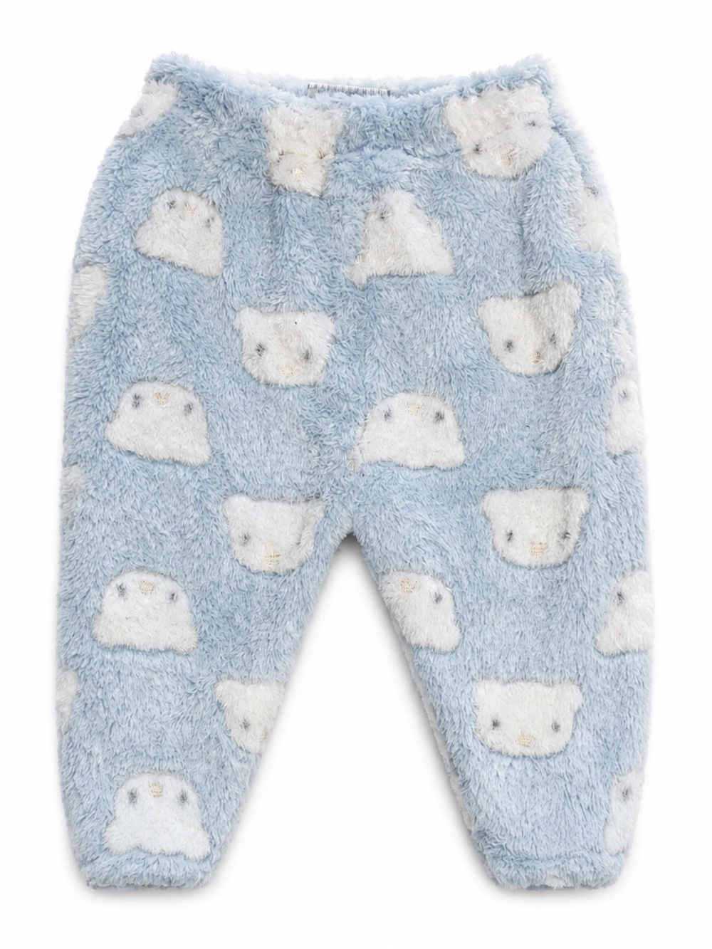 Plush Bear-Print Kids Pajama Pants - Light Blue
